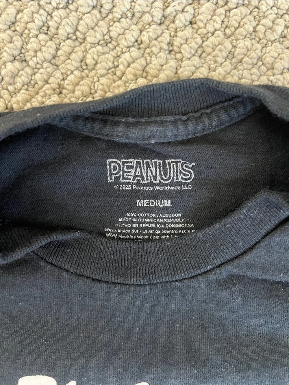 Peanuts Black & White Snoopy Records Dog Tee by Peanuts